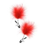 Štipaljke za bradavice sa crvenim perjem