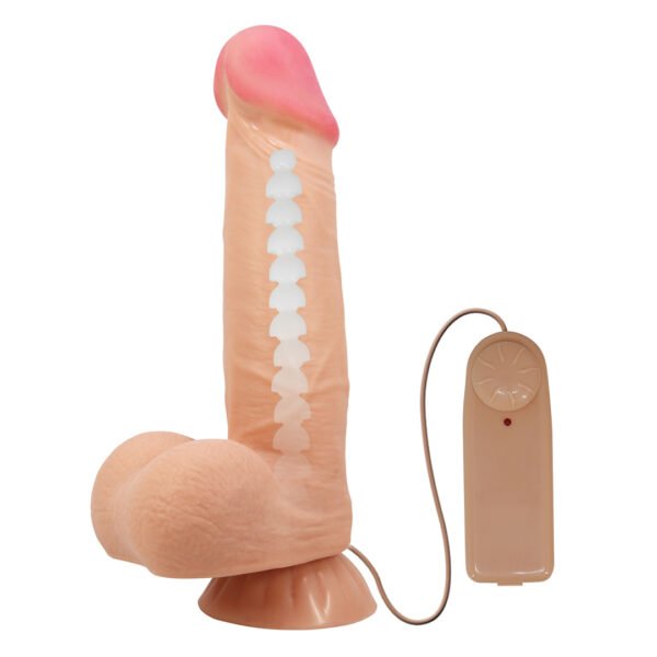 Dildo sa vibracijom i kožicom 21.8 cm
