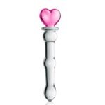 Stakleni dildo – Glossy 20 cm Srce