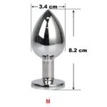 Analni dildo sa cirkonom M - Srce Plavo - Slika 3