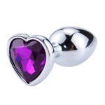 Analni plug sa cirkonom L - Srce Ljubičasti