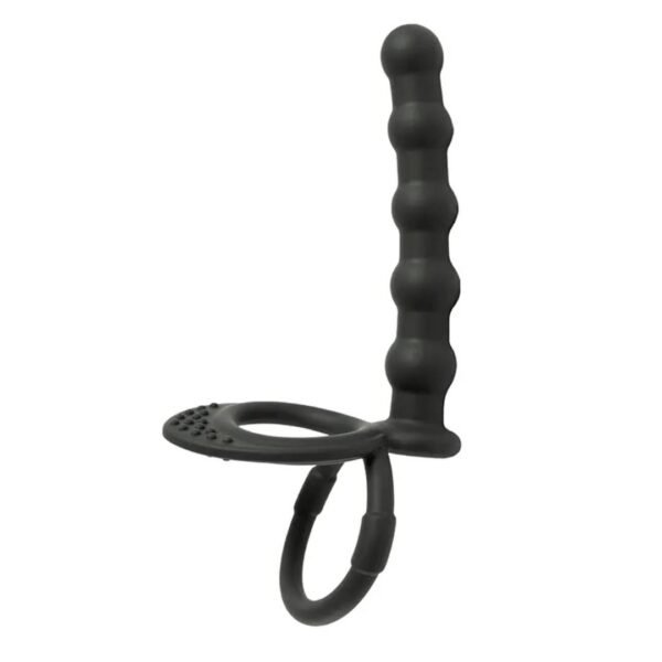 Silikonske analne kuglice sa duplim prstenom 