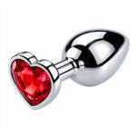 Analni dildo sa cirkonom S - Srce Crveno
