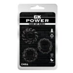 Set od 3 prstena za penis - Gear Up Crni - Slika 2