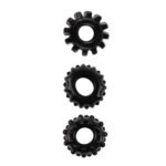 Set od 3 prstena za penis - Gear Up Crni - Slika 3